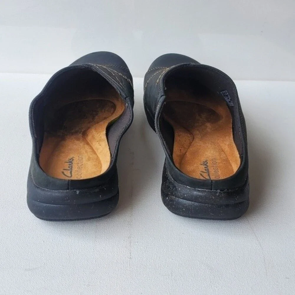 Clarks Collection Roseville Faye Clog Black Leather Womens 11 NWOB - Picture 5 of 8